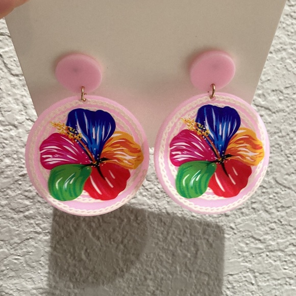 Multi-color Flower Earrings - NEW - Picture 3 of 4